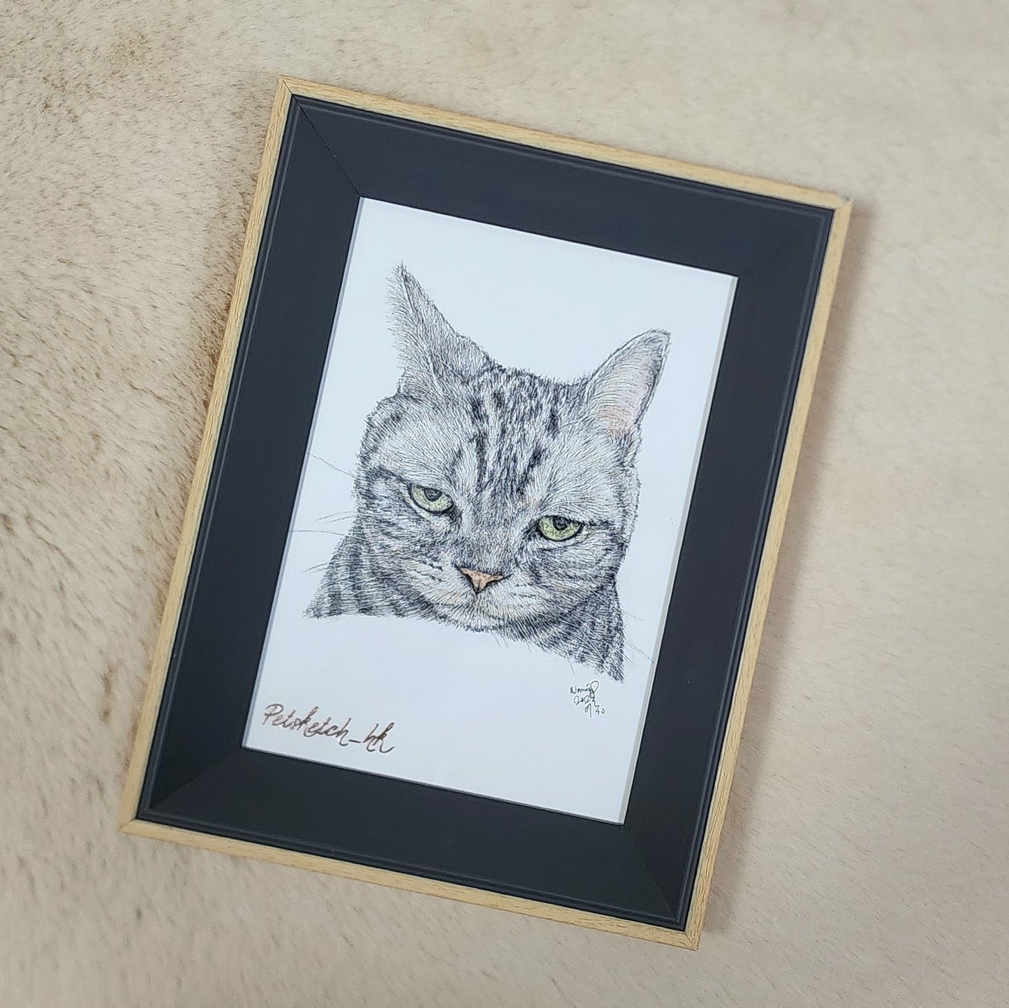 【客製】寵物手繪 | 木顏色 | 貓 | 美短 | 虎紋 |