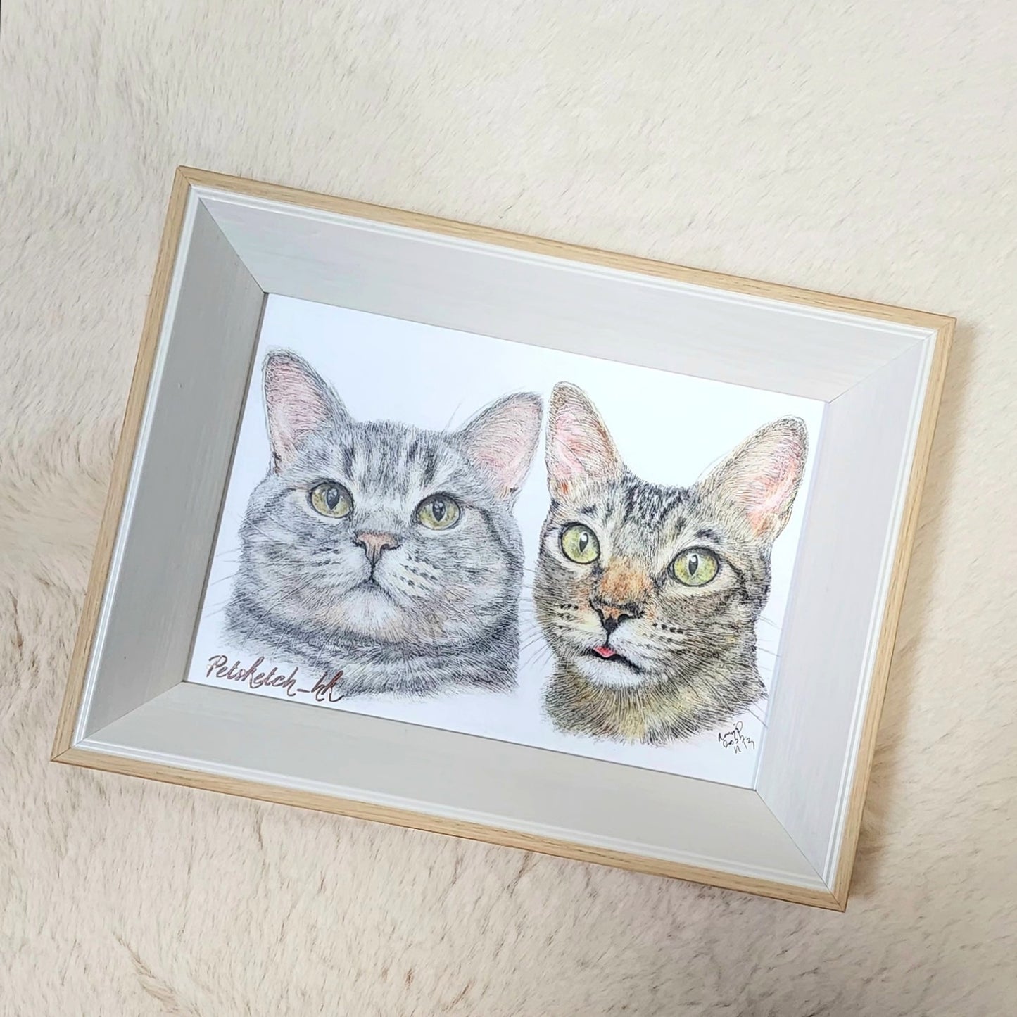 【客製】寵物手繪 | 寵物合照 |木顏色 | 貓 |